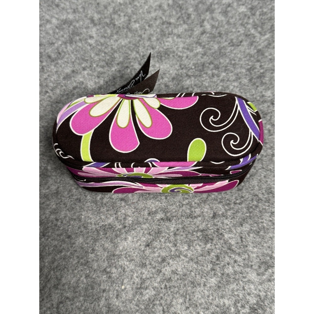 Vera Bradley Purple Punch Floral Quilted Cotton Glass Case Black Purple Pink EUC - Picture 4 of 11